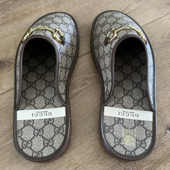 Gucci Elea logo GG men mule Supreme Horsebit Slippers  New Size 10 main image 5